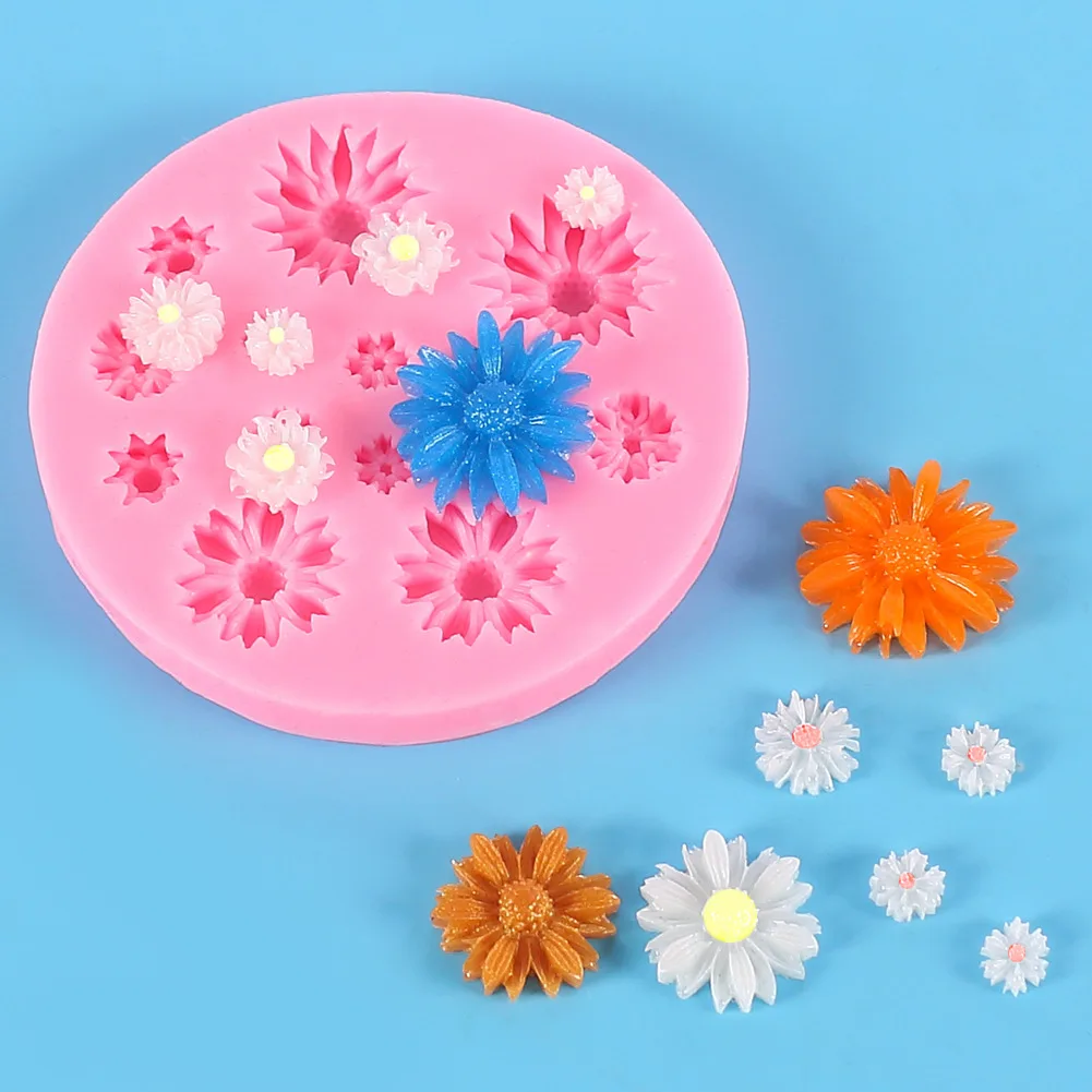 

Sunflower Fondant Silicone Mold Daisy Flower Baking Candy Cake Decoration Resin Decorating Sugar Craft Chocolate Polymer Clay