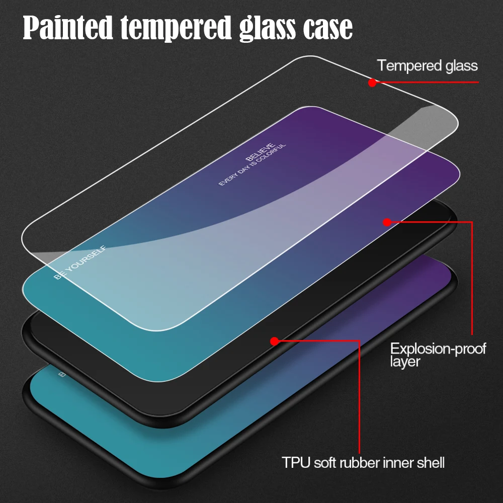 Color Case For Samsung Galaxy S22 S21 Ultra Plus S 21 FE S20 S10 Plus A53 A52 A52S A73 A72 A33 A13 A51 A71 Tempered Glass Cover