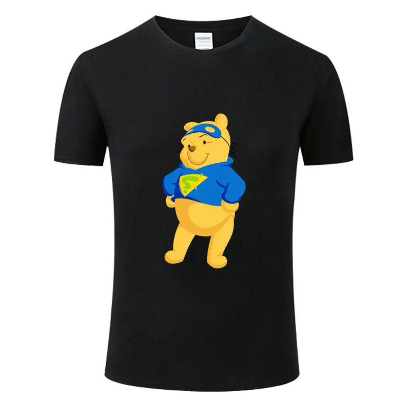 

2022 Summer New Disney Winnie The Pooh Printed Cotton T-shirt Short-sleeved Men's And Women's Loose Breathable Oversized