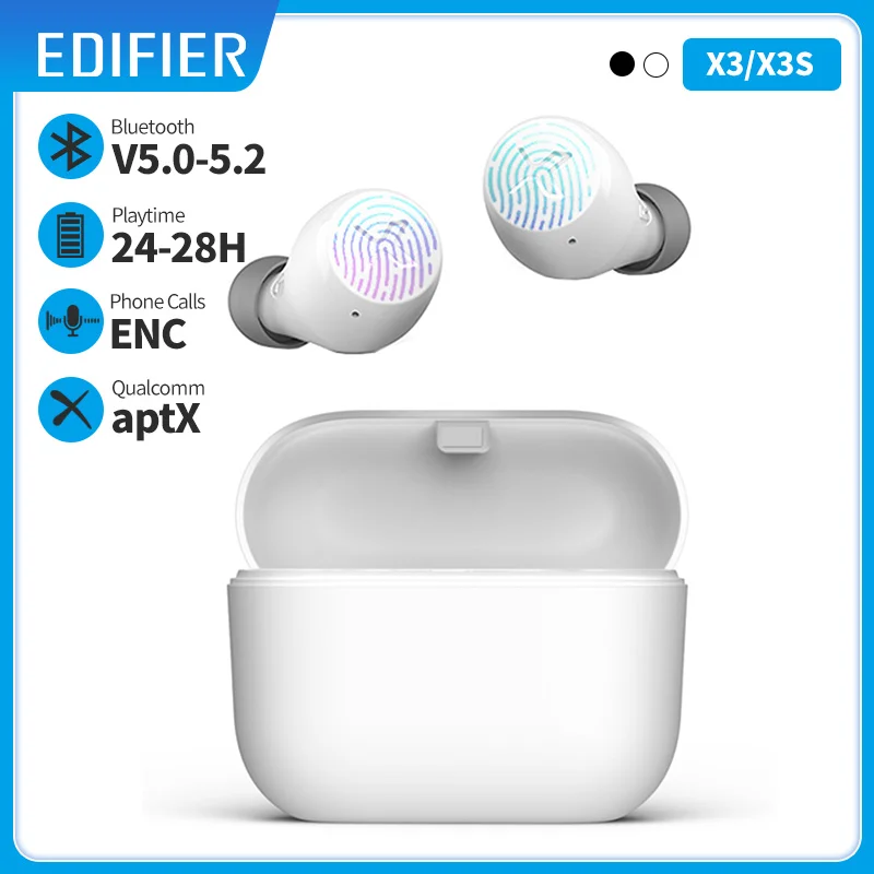 EDIFIER-auriculares inalámbricos X3 con Bluetooth 5,0, dispositivo de audio TWS, con control táctil, asistente de voz, compatible con aptX