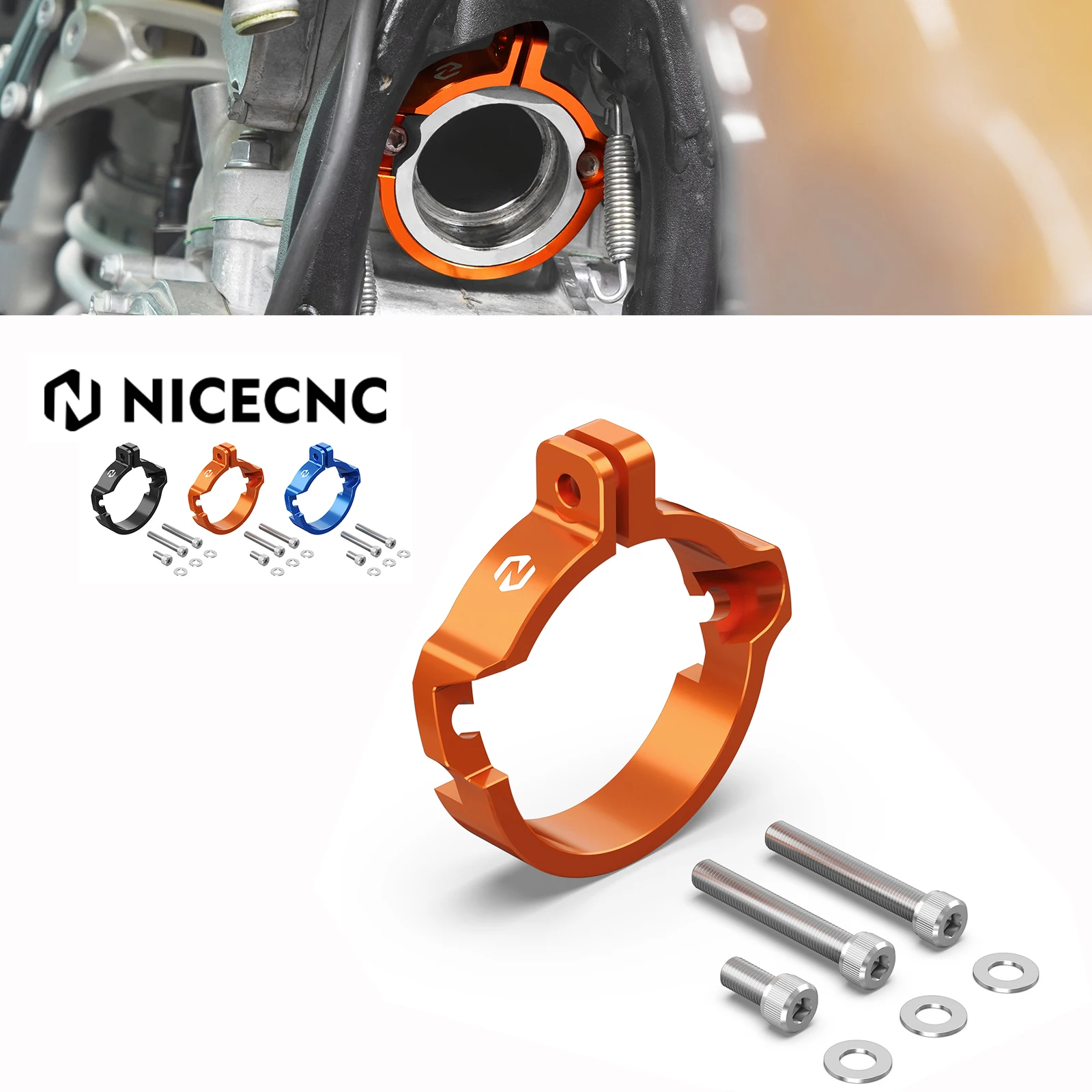 Выхлопной фланцевый зажим для мотоцикла KTM EXC 300 2024 NICECNC Защитная крышка XCW 250 XC SX