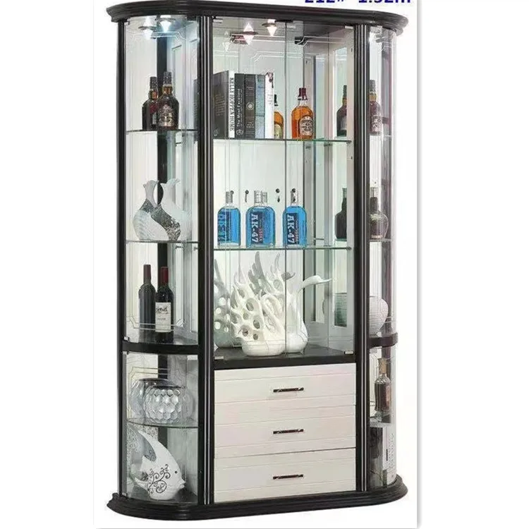 

Hot sale in Australia modern design wine cabinet glass for villa/living room wine bar cabinet from foshan