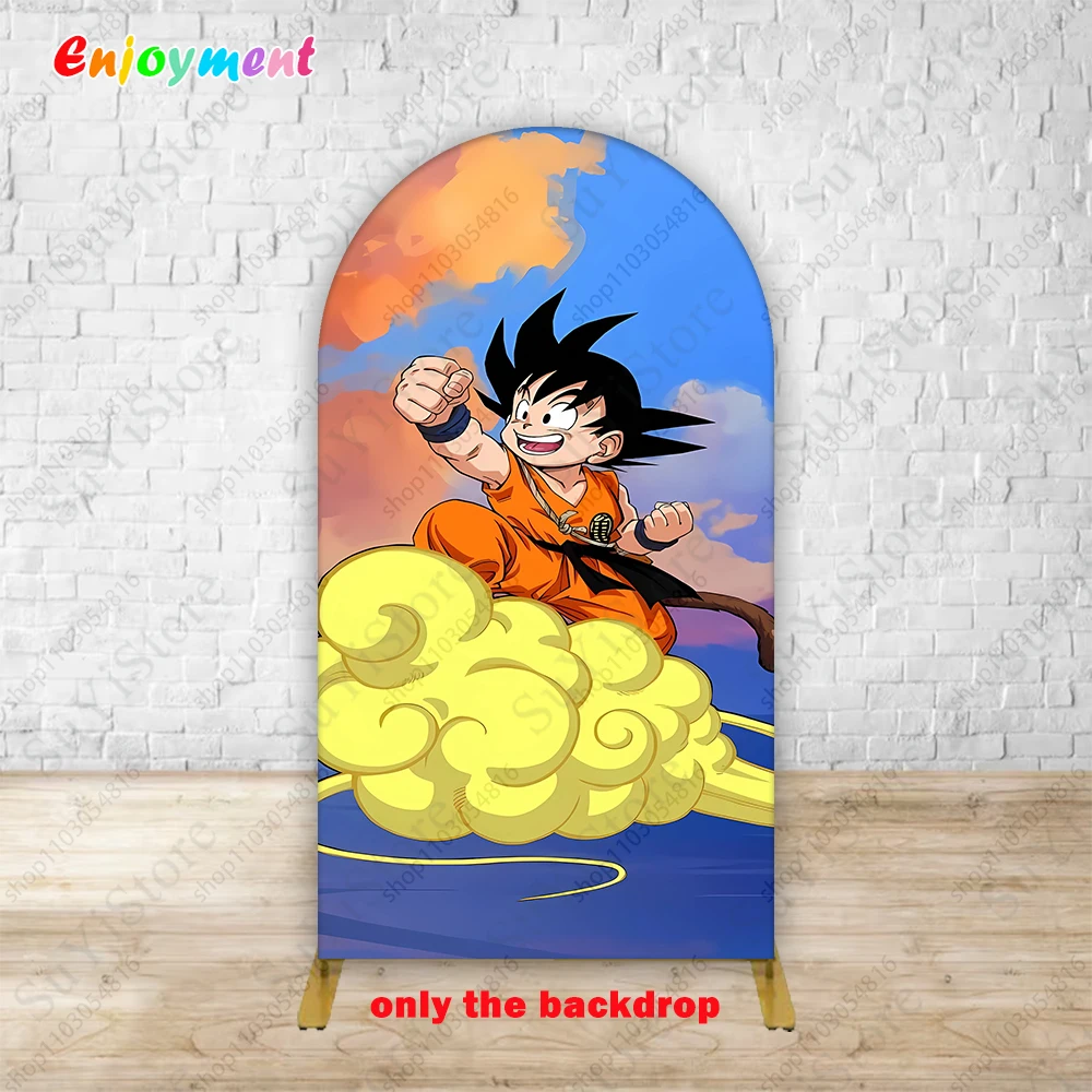 Фото Dragon Balll тематический арка фон для мальчиков на день рождения декор Super Saiyan обложка студийный реквизит детский душ баннер стена №4