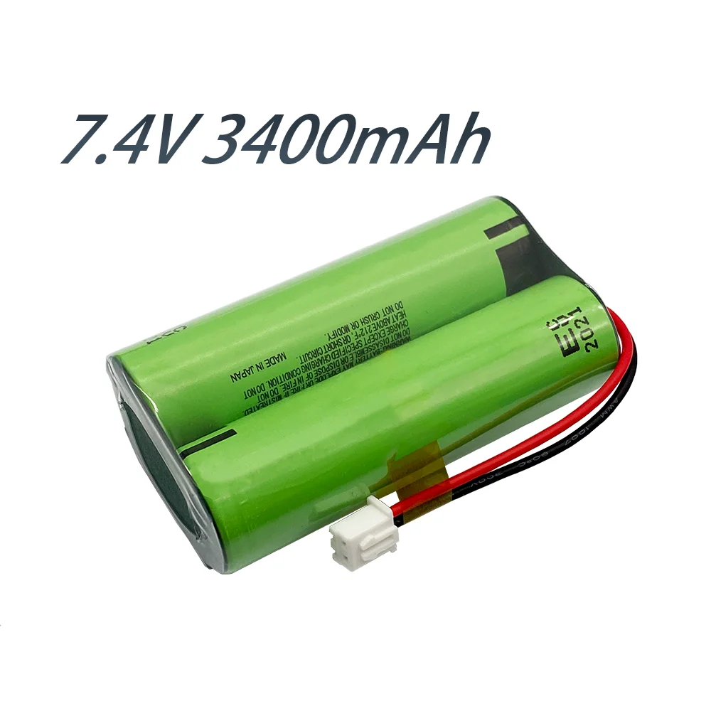 

18650 3400mAh lithium batteries 7.4v 18650 li-ion rechargeable battery with wires and JST -XH 2Pconnector