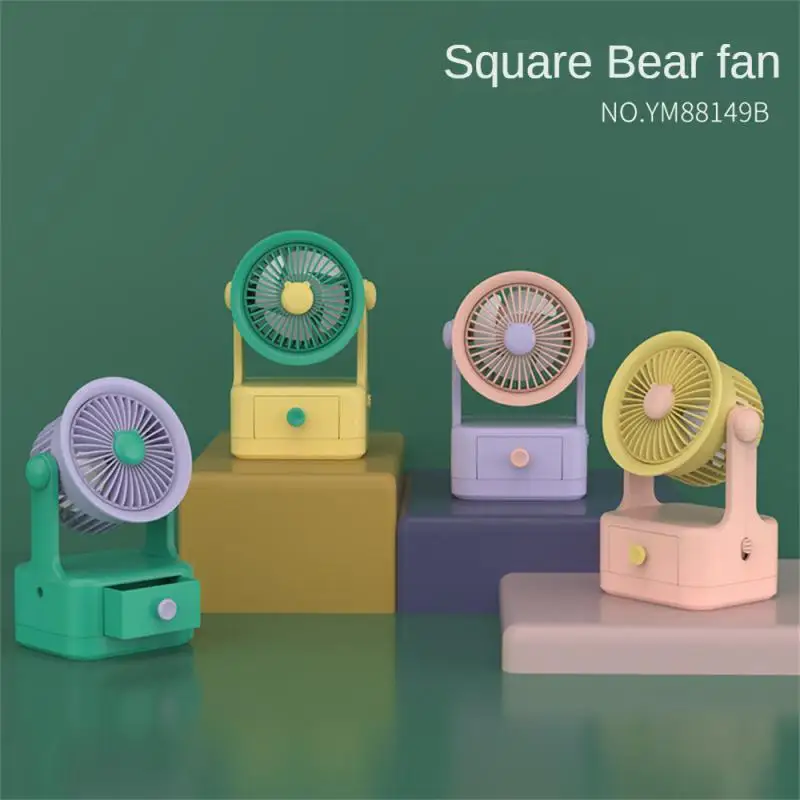 

Desktop Fans Cartoon Usb Rechargeable Ultra-quiet Mute Convenient Home Decor Student Cute Fan Mini Portable Ar Condicionado