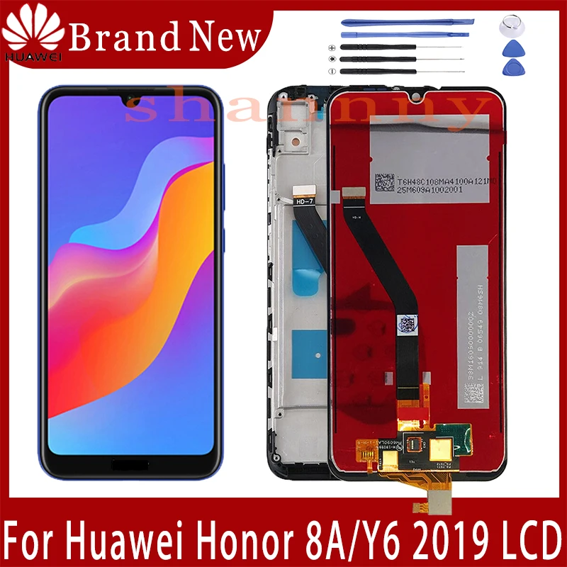 

6.09 " Display For Honor 8A LCD Display Touch Screen Digitizer JAT-L09 L41 LX1 For Huawei Y6 2019 JAT-L29 LCD With Frame