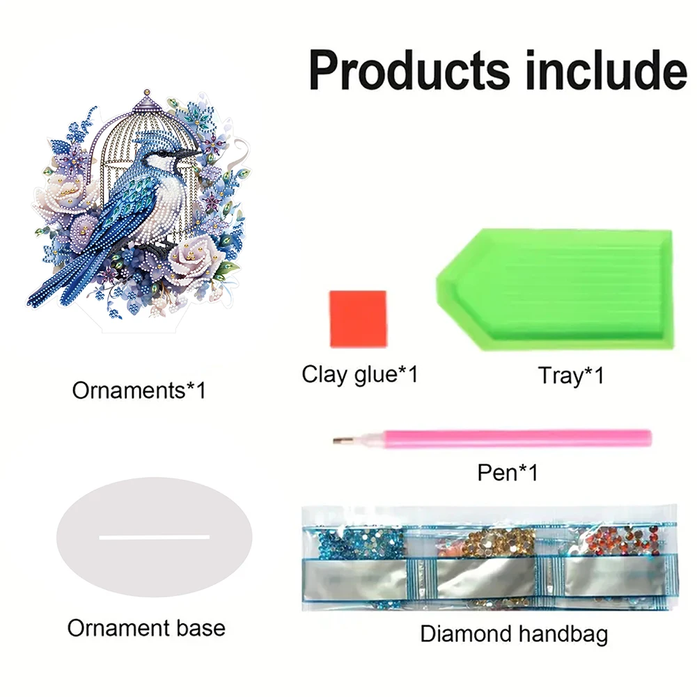 Павлин горный хрусталь украшения для рабочего стола клетка синяя птица 5D DIY