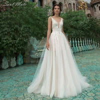 elegant a line wedding dresses 2022 for women lace up backless bride dress sweetheart appliques bridal gown vestido de novia