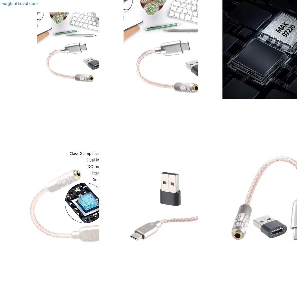 Фото 76HD Звуковой адаптер USB C на 3,5 мм USB C Адаптер для наушников 32 бит 384 кГц CX31993 ЦАП №1