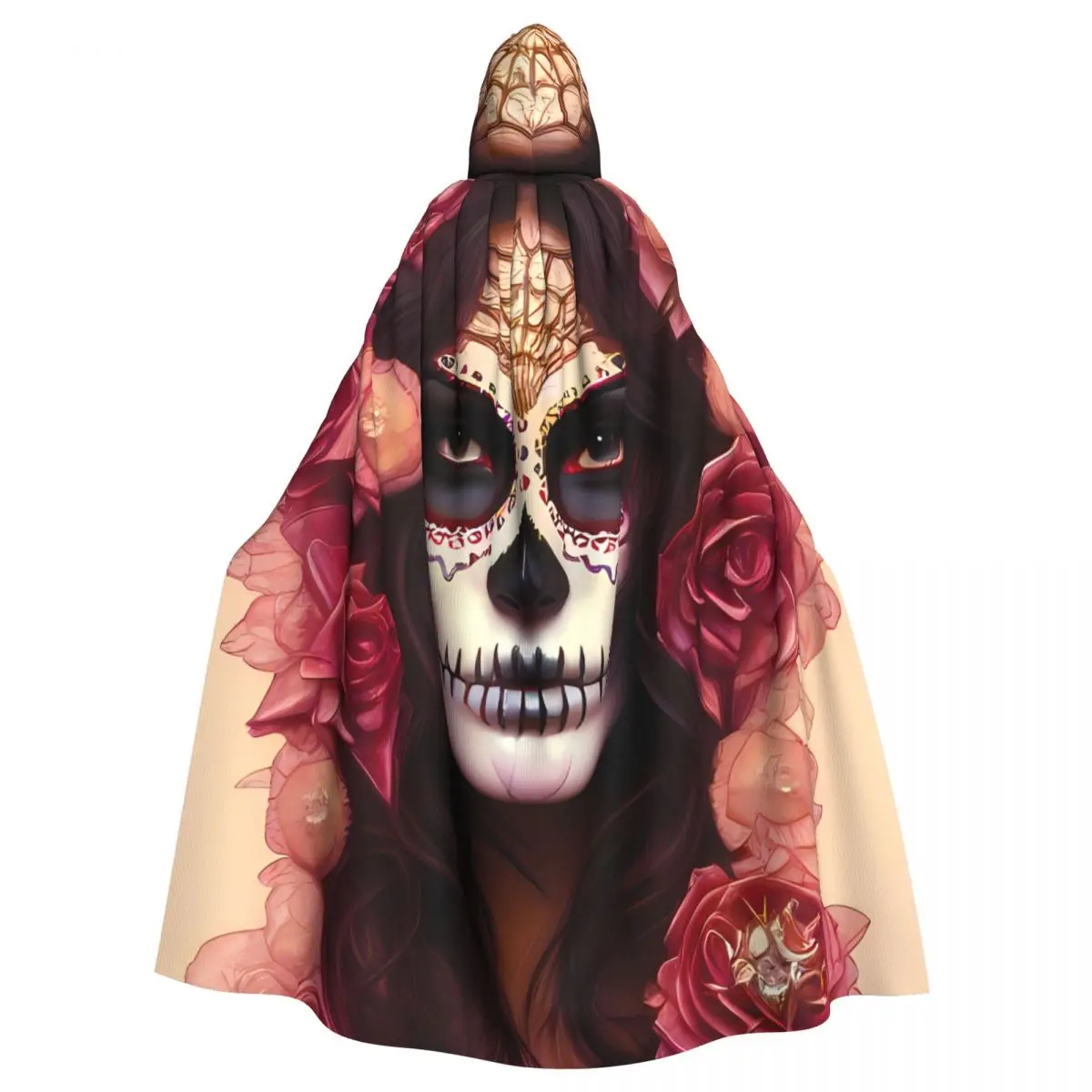 

Мексиканский череп, искусственная накидка, средневековый костюм с капюшоном, ведьма, Wicca, эльф вампира, Пурим, карнавал, фотосессия