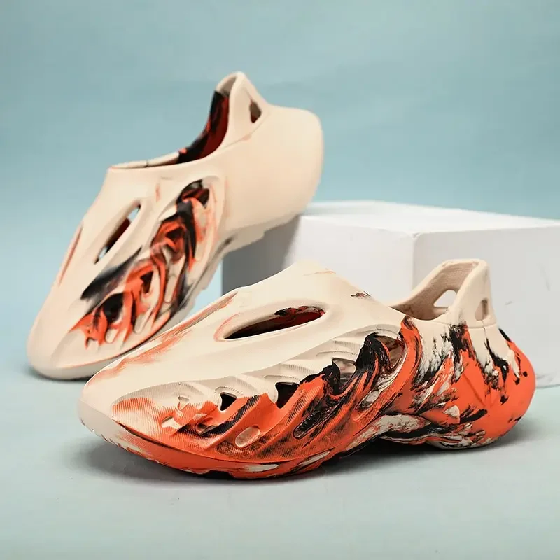 Сандалии унисекс из ЭВА ажурные босоножки для сада и пляжа окрашенные на завязке