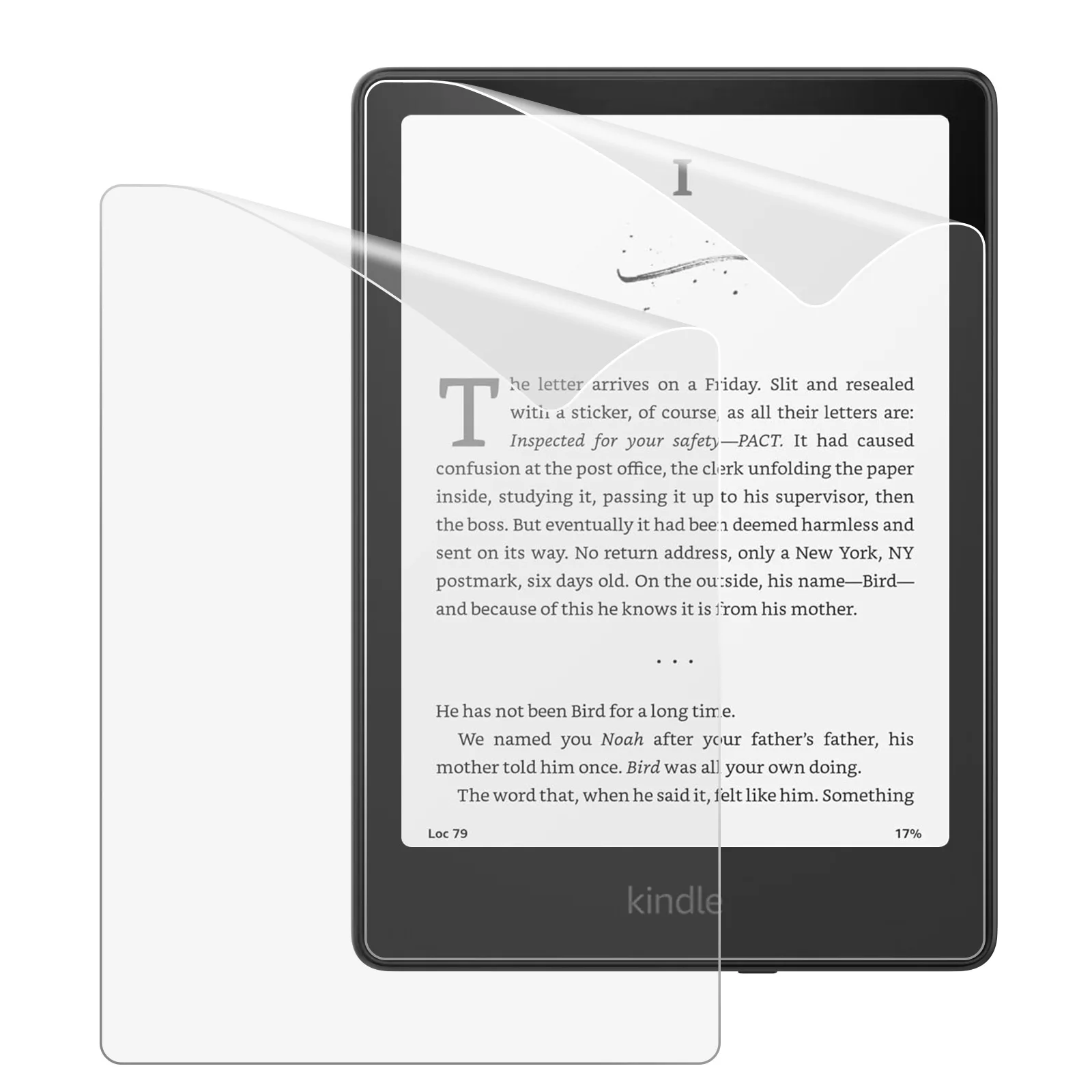 Фото Комплект из 2 защитных пленок для 7-дюймового совершенно нового Amazon Kindle Paperwhite (12 поколений, 2024 г.) и Kindle Colorsoft Signature Edition PET №1