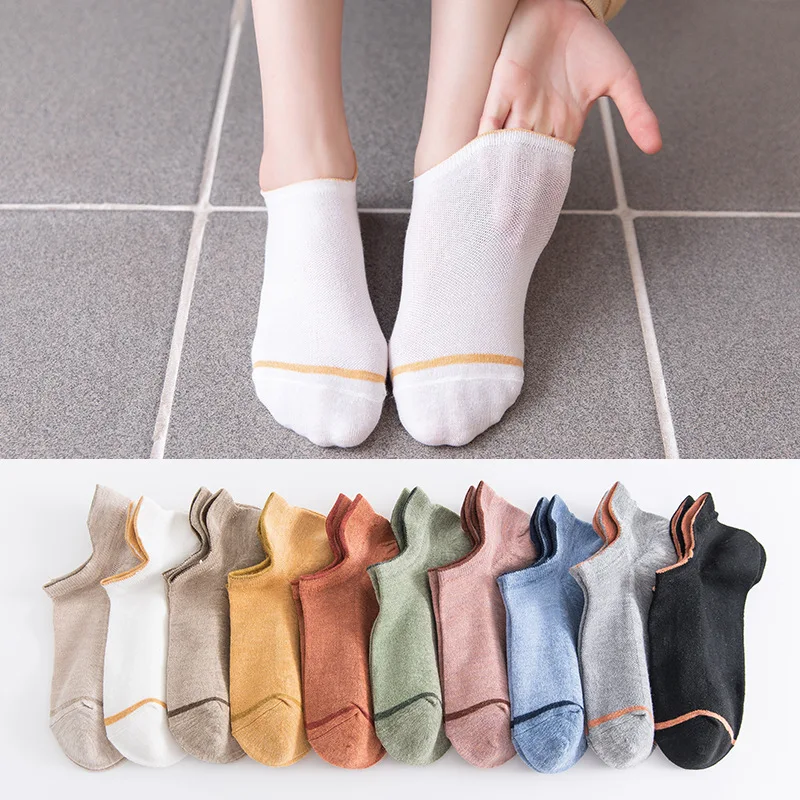 4 Pairs Socks Women's Spring Summer 2022 New Fashion Breathable Cotton Mesh Socks Japanese Harajuku Cute Ear-raising Boat Socks