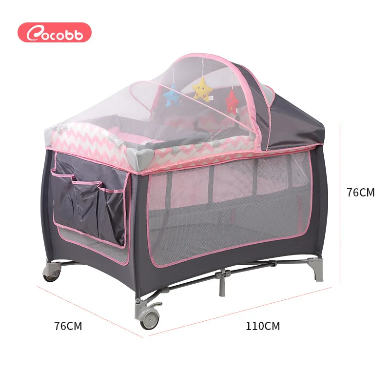 Wholesale Foldable Crib Removable Newborn Child Bed, Multi-portable Changing Table Baby Bed  Baby Fence  Bed for Kid