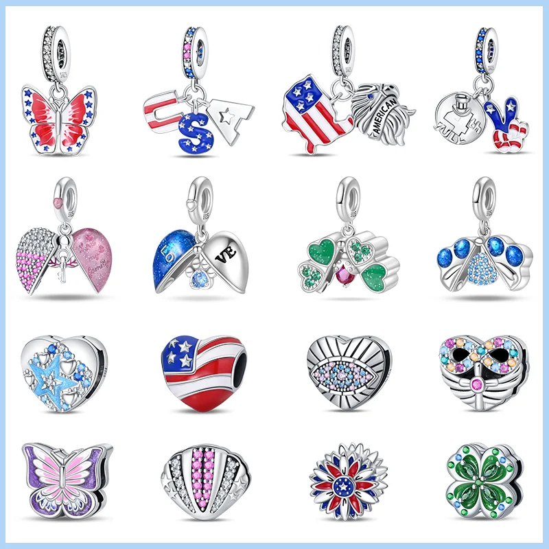 Новинка бусины из стерлингового серебра 925 пробы в форме сердца бабочки кошки