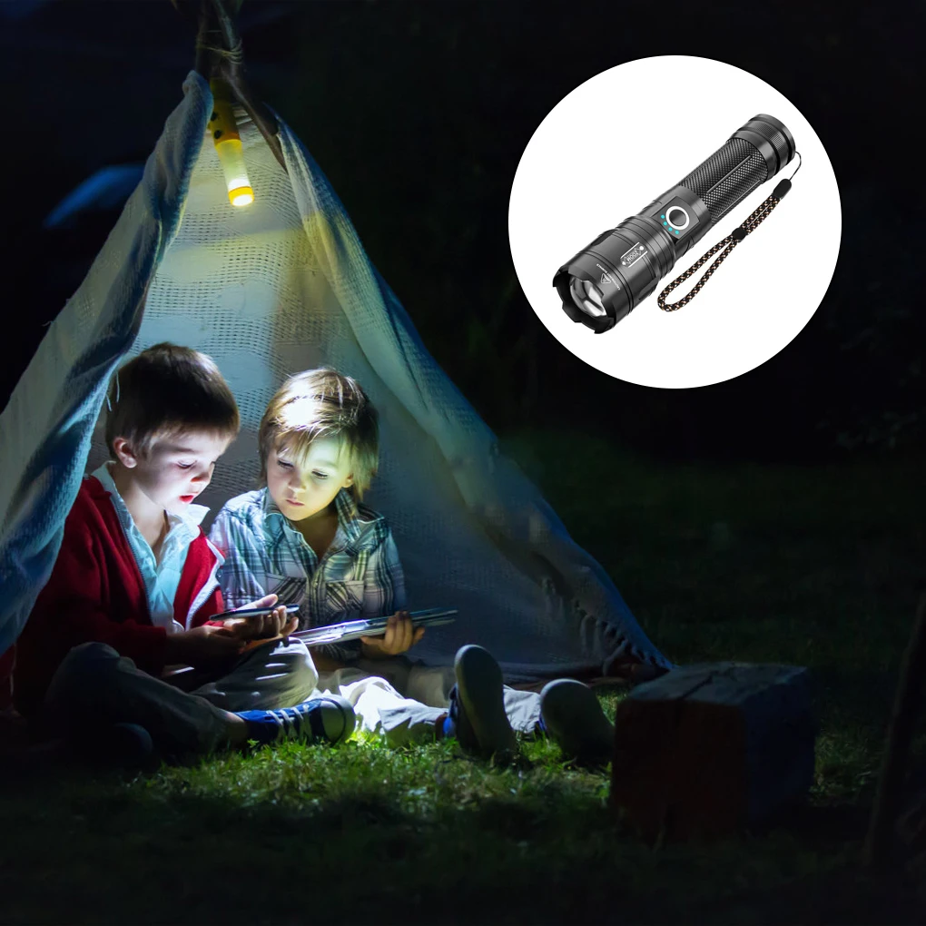 

Flashlight Portable Replacement Battery Powered 5 Gear Electric Torch