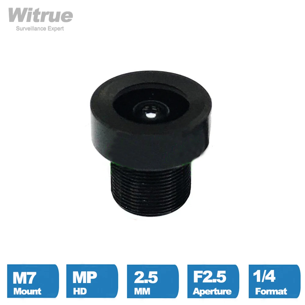 Объектив Witrue CCTV M7 с креплением, апертура 2,5 мм, формат F2.5, 1/4 с ИК-фильтром нм для автомобильного видеорегистратора, мини-камеры видеонаблюдения
