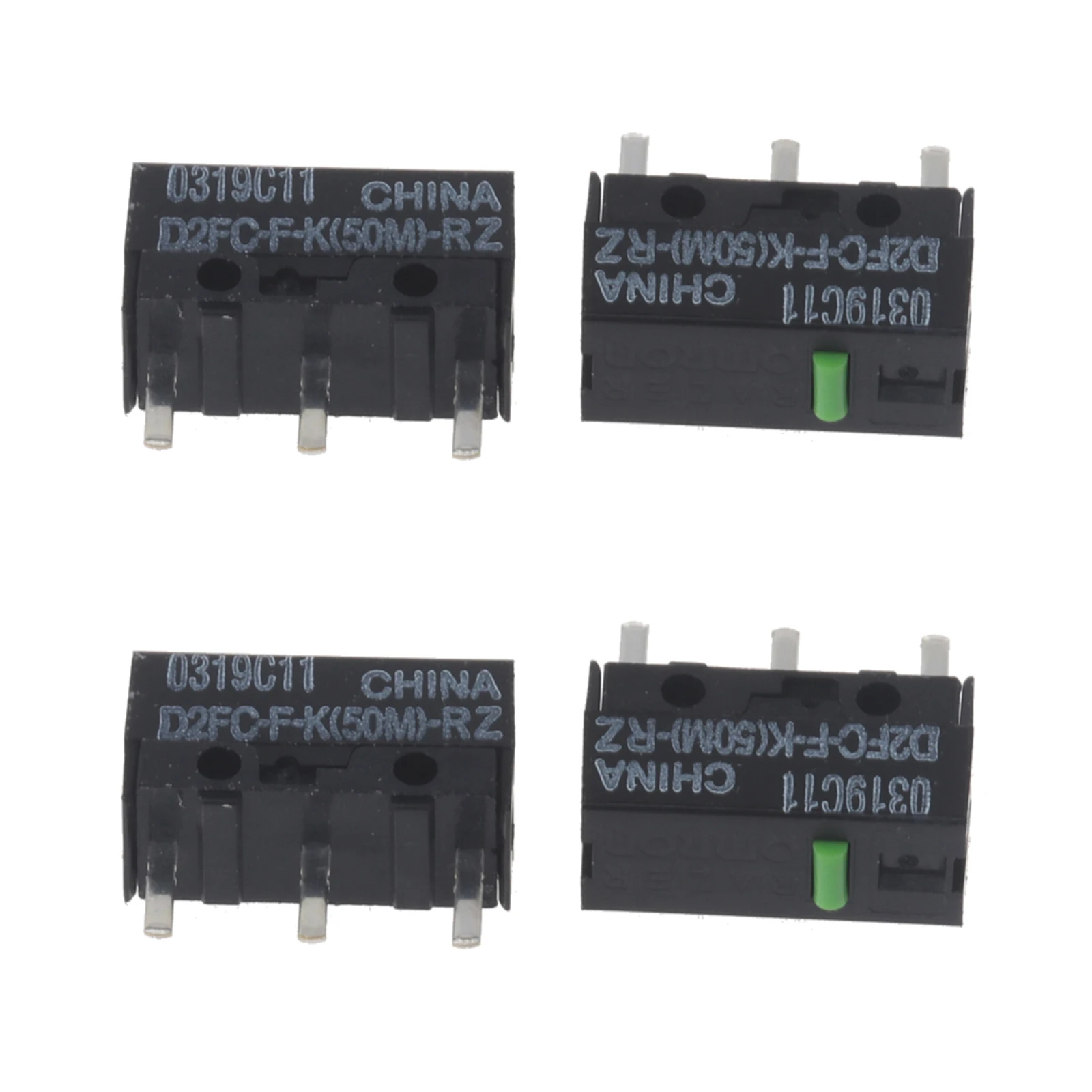 

4PCS Switch 50Million Life Gaming Mouse Micro Switch Button Green Dot 3Pin Contactor Microswitch D2FC-F-K for Razer Dropshipping