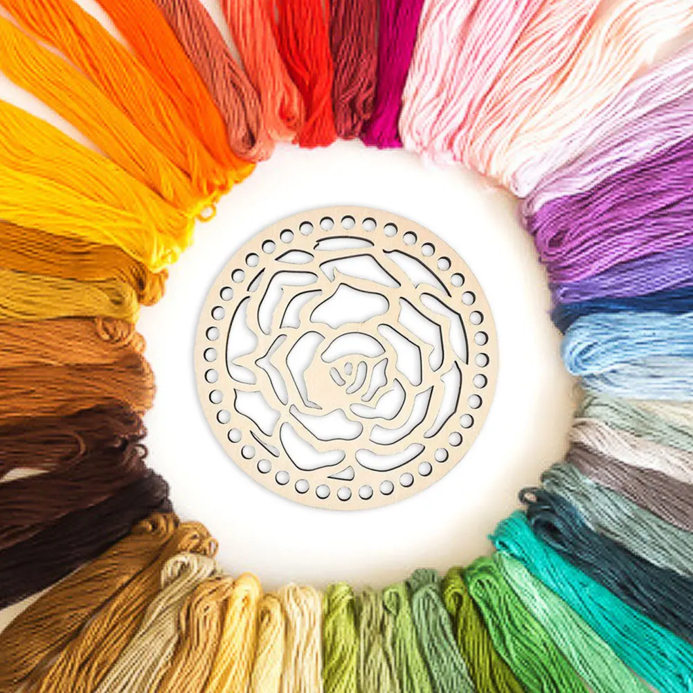 

1Pcs 140mm Natural Wooden Basket Bottom Circle Hollow Crochet Wooden Base Basket for DIY Bottom Bag Accessories