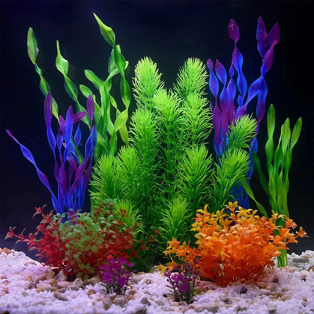 

10x Plastic Aquarium Plants Fish Tank Decoration Artificial Seaweed Water Grass Underwater Plants for Aquarium Ornament Grass