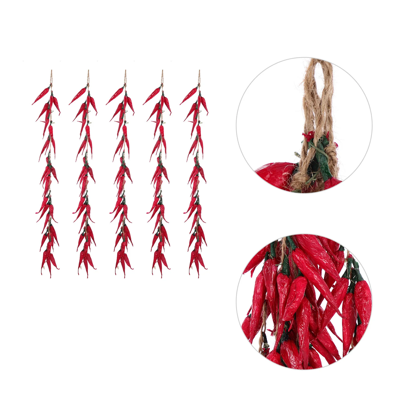 

Chili Vegetable Pepper Artificial Fake String Garland Hanging Vegetables Peppers Redvine Simulation Faux Toy Fruit Pendant Toys
