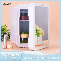 ckeyin 6l 4l beauty fridge mini makeup refrigerator 220v car small freezer cosmetics cooler skincare warmer with mirror eu us