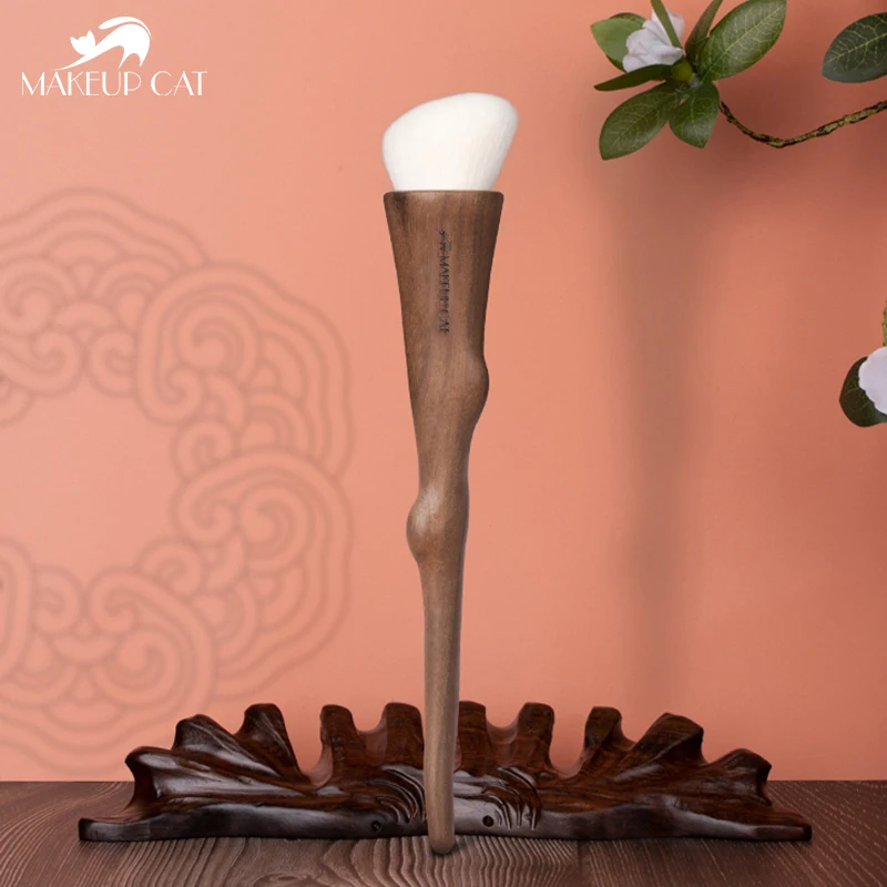 

Makeup Cat Cosmetic Brush-Classical Walnut Handle Brushes Series-Synthetic Hair Foundation&Sculpting Brush-Makeup Tools-Beauty