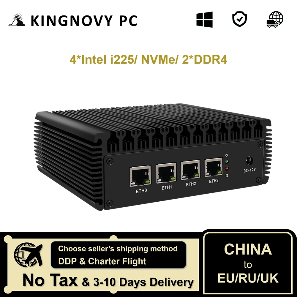 

2022 New 2.5G pfSense Router 11th Gen Pentium N6005 4*Intel i225 Nics NVMe 2*DDR4 Fanless Mini PC OPNsense Firewall VPN Server