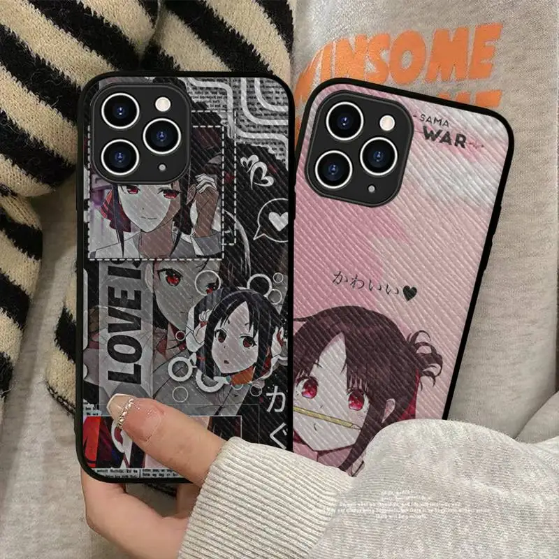 

Shinomiya Kaguya Phone Case Hard Leather Case for iPhone 11 12 13 Mini Pro Max 8 7 Plus SE 2020 X XR XS Coque