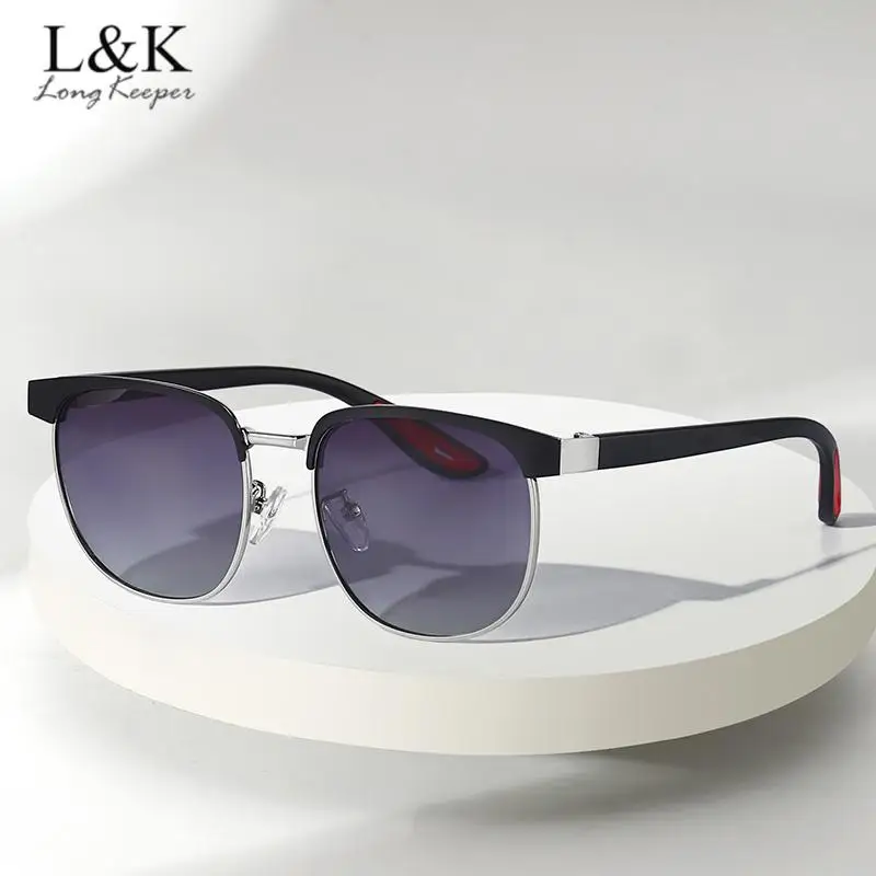 

New Classic Polarized Sunglasses for Women Half Frame Sun Glasses Anti Glare Driving Metal Frame Shades Female Uv400 Longkeeper