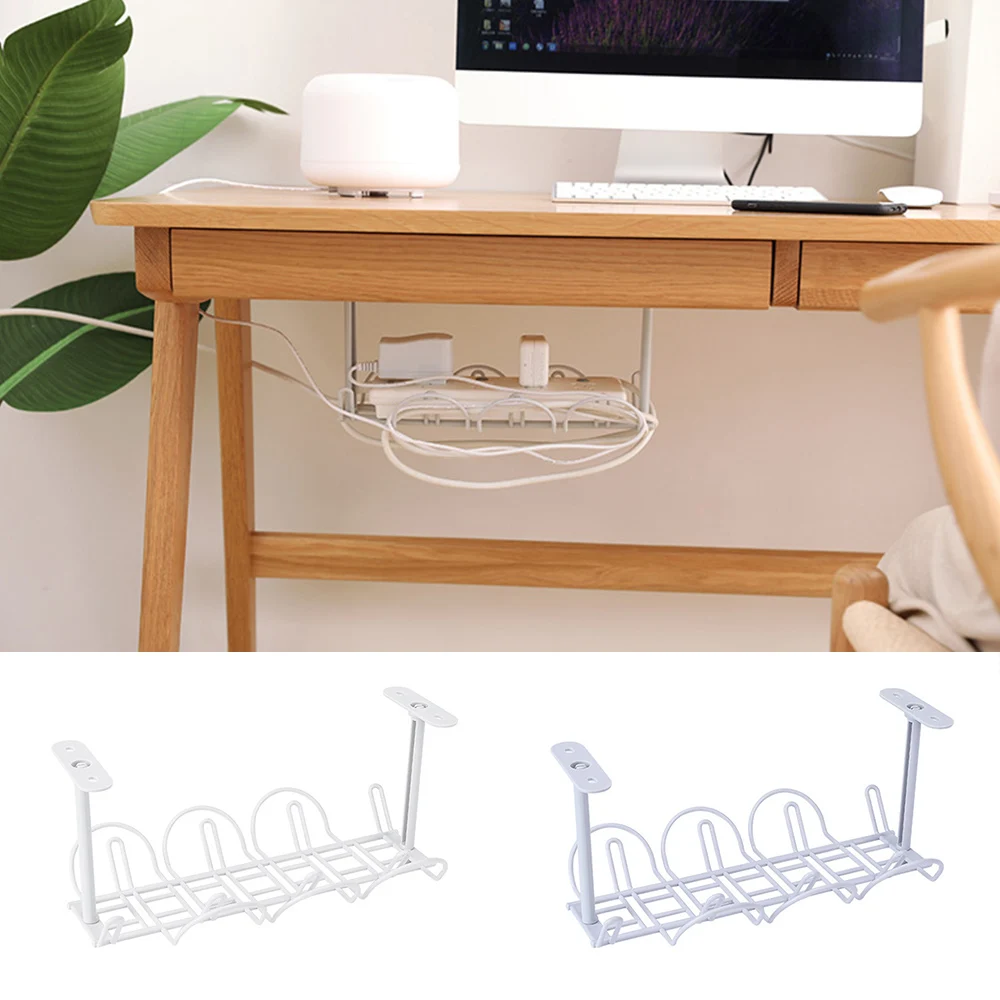 

Plastic Storage Rack Cable Organizer Desk Set Rack Shelf Table Bottom Socket Holder Hanging Rack Office Stationery Holder