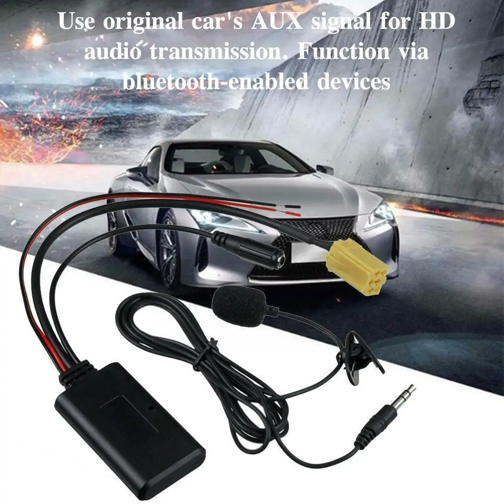 

Car Audio bluetooth Cable Adapter W/ Microphone HIFI MIC AUX IN Music For Fiat For Alfa For Lancia for Benz SMART 451 L5C7