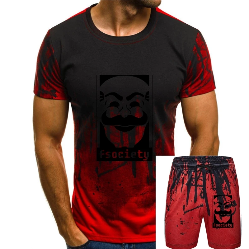 

Mr Robot F Society Mask Poster Mens White Custom Made T-Shirt