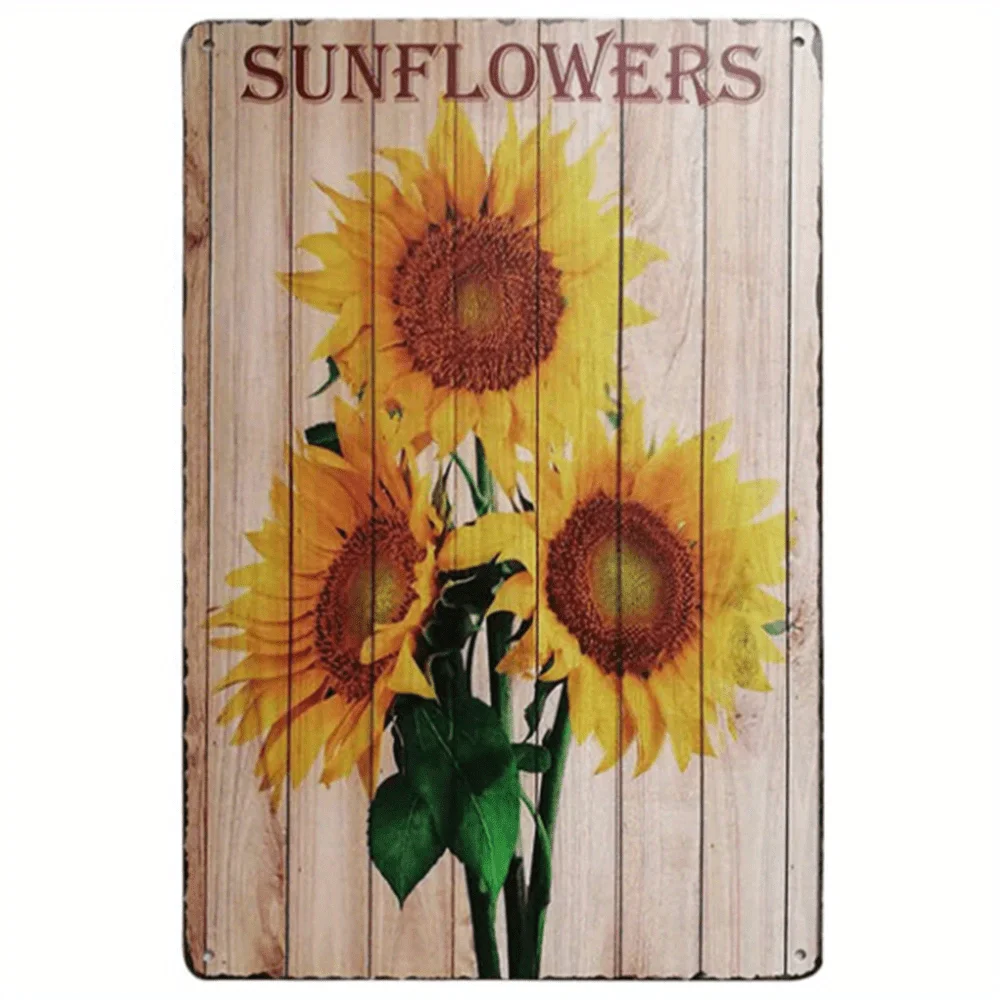 

Chic Rustic Sunflower Retro Vintage Tin Sign Farmhouse Decorations, Laundry Room Decor, Kitchen, Living Room, Bathroom & Bedroom