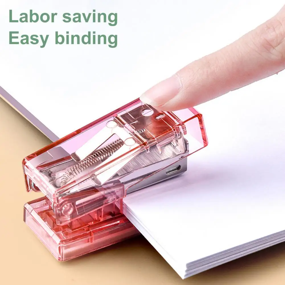 

Transparent and Stapler Set Mini Size Contract Color Binder Office Binding Tools Stapler School Supplies F777