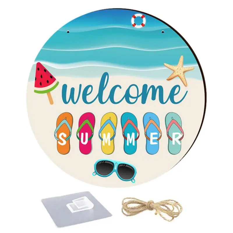 

Переносной дверной знак Hello Summer, сезонный навесной многоцелевой знак приветствуется, не выцветает, украшение для дома для друзей и гостей