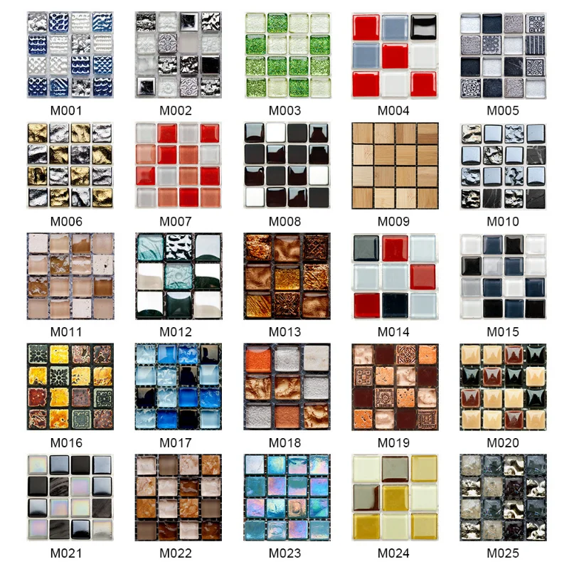 

Mosaic Style Imitation Ceramic Tile Paste Living Room Kitchen Bathroom Decoration Self-adhesive Wall Sticker Removable