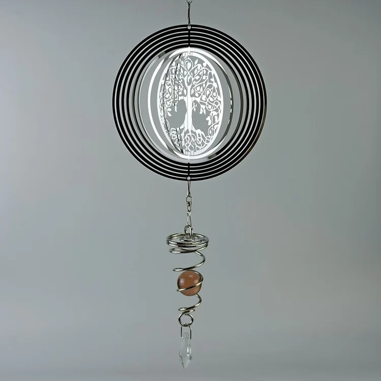 Колокольчик ветра лазерная резьба Древо жизни цветы Мандала стереоскопический