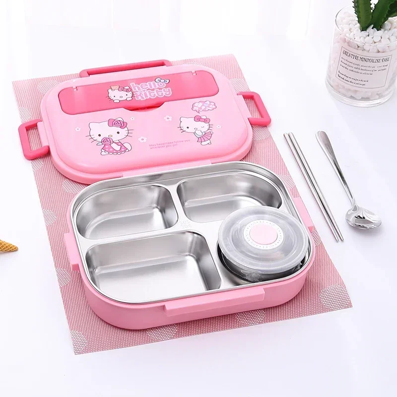 Ланч-бокс HelloKitty Kuromi милый аниме детский студенческий пригородный ланч-бокс из