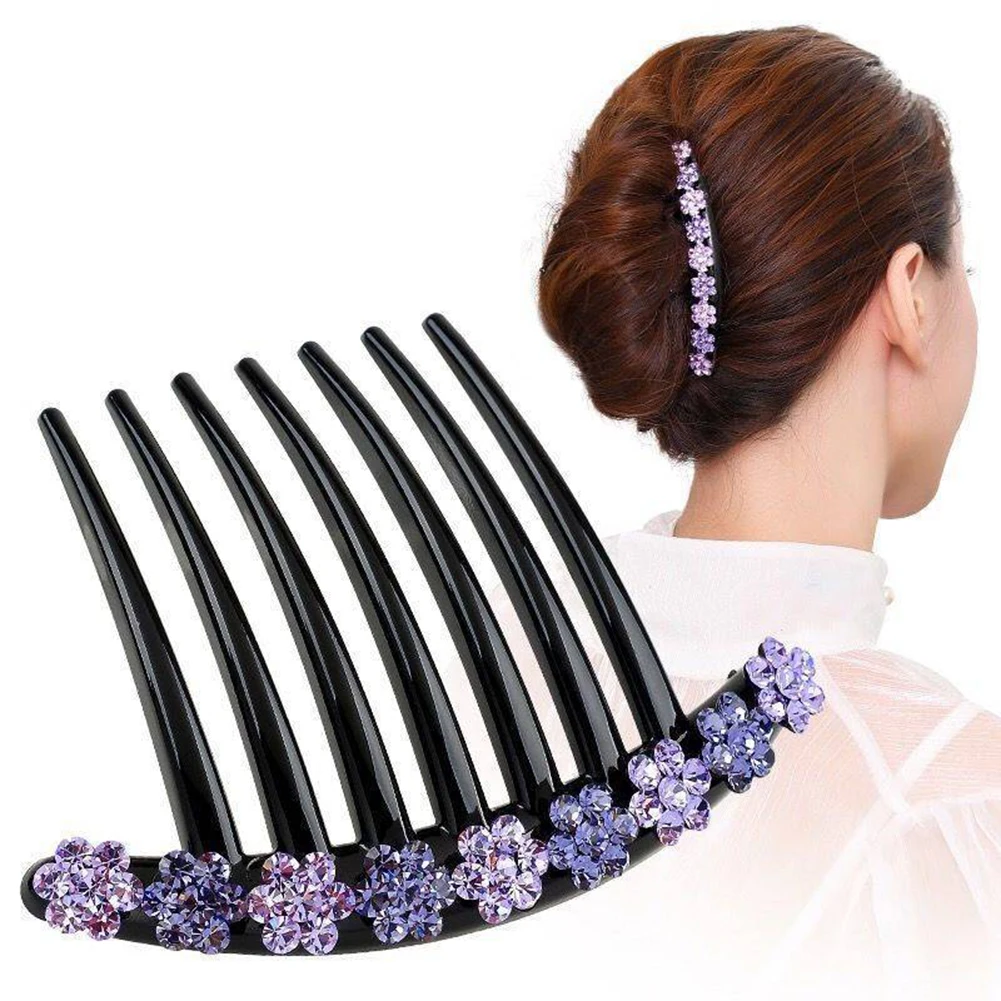 

Hair Jewelry Hair Accessories Rhinestone Hair Comb Seven-tooth Insert Comb Fashion Versatile Comb Tiara Floral Wedding Comb