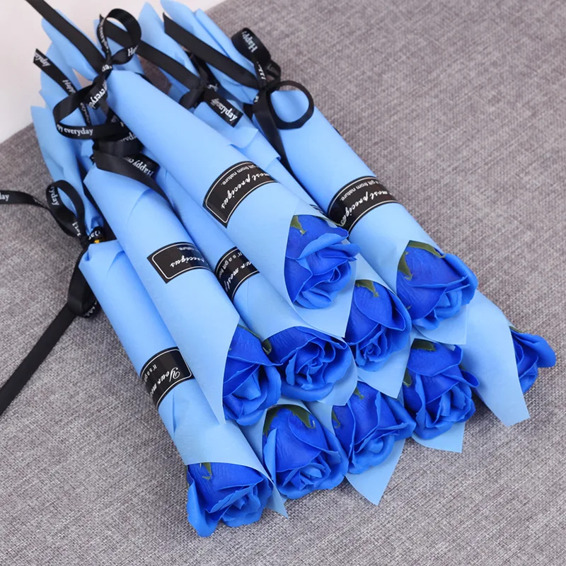1 Pcs Rose Carnation Single Shiny Style Soap Flower Festival Opening Activity Promotion Mother's Day Gift Giving Bunch |