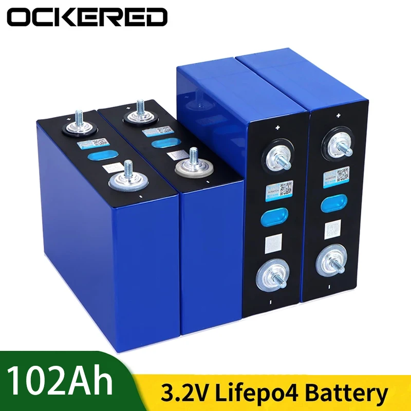 

4Pcs Lifepo4 Prismatic Battery 3.2V 100Ah 102Ah Lithium ion Rechargeable Batteries Cell for Electric Vehicles RV EU US Tax Free
