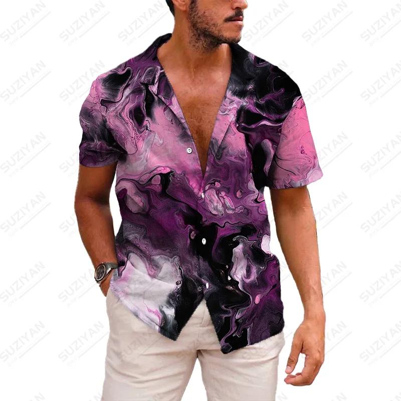 Недорогая рубашка для мужчин 1 Цветочная летняя Корейская версия дизайнерские