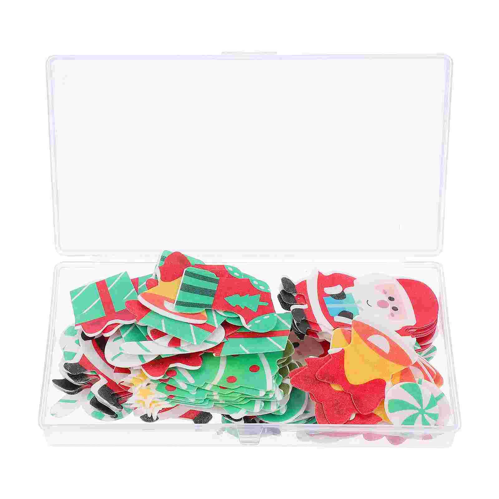 

Cake Christmas Edible Cupcake Toppers Paper Wafer Topper Decoration Dessert Rice Holiday Decorationspicks Santa Sugar Papers