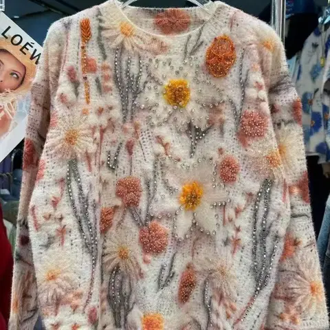 Высококачественный свитер с блестящими бриллиантами, женская осенне-зимняя одежда, трендовая повседневная верхняя одежда, вязаный пуловер, топ, пуловер femmes