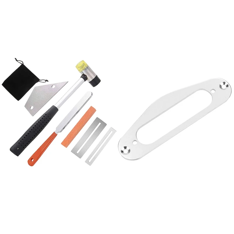 

2 Pcs Guitar Pickup Frame Mounting Ring Single Coil Metal Flat Humbucker Pickup Ring With Guitar Luthier Tool Kit