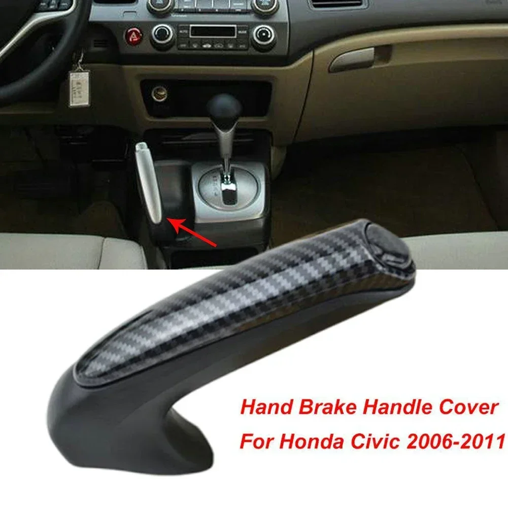 

Крышка ручки переднего ручного тормоза автомобиля для Honda Civic Coupe Sedan 2006-2012, накладка на передний ручной тормоз из углеродного волокна
