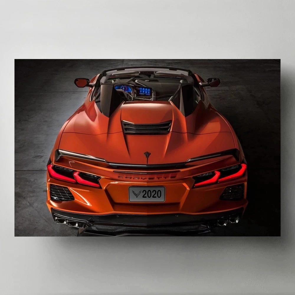 

Home Vehicle Corvette C8 Stingra Decor Canvas Painting Cool Pictures Wall Art HD Prints Modular Poster No Frame For Living Room