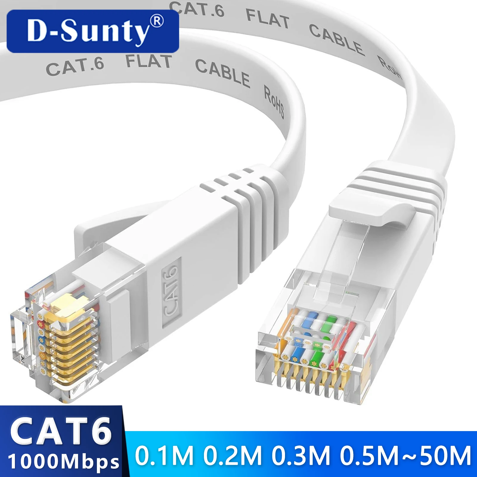 0.1M 0.2M 0.3M 0.5M 50M Cat6 짧은 이더넷 케이블 플랫 RJ45 컴퓨터 인터넷 LAN 네트워크 이더넷 패치 케이블