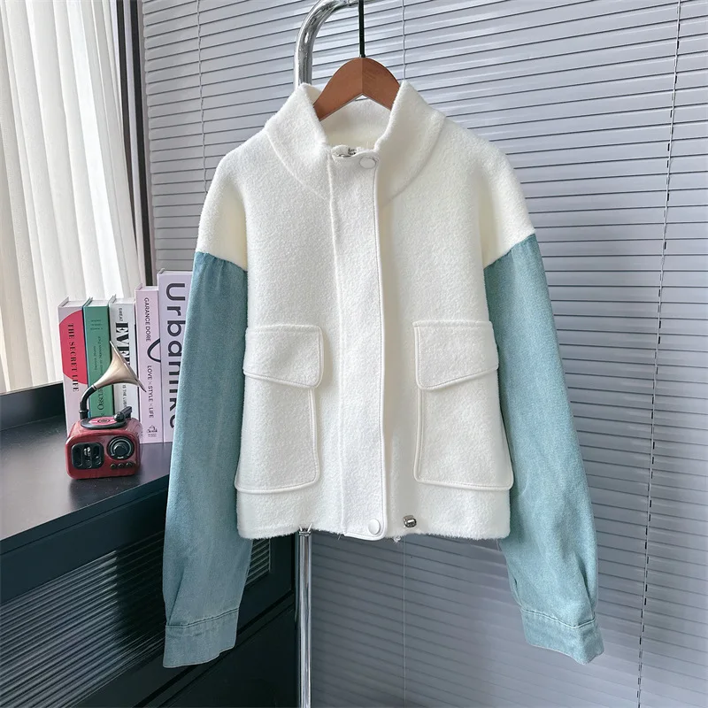 [ZOCI] 2024 Ковбойский лоскутный свитер с капюшоном на осень и зиму новая корейская